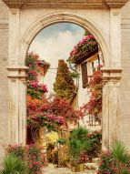 Фреска Дворик с растениями в Италии