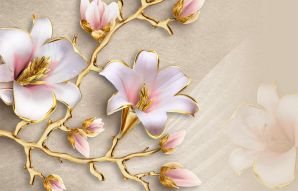 Фотообои 3D красочные драгоценные цветы