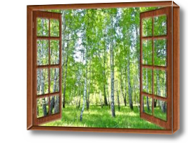 Картина Окно в березовую рощу